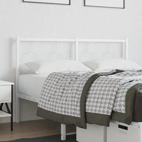 vidaXL Tăblie de pat metalică, alb, 140 cm