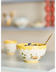 Bol pentru copii galben/crem din gresie ø 13,5 cm Celebrate – Bloomingville Mini