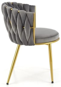 Scaun K517 velvet gri/auriu