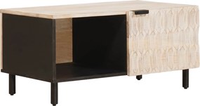 vidaXL Masă de cafea Alb 80 x 50 x 40 cm Lemn de mango solid