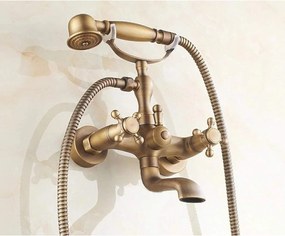Baterie Duș cu Pară și Furtun Bronz Antichizat – Design sofisticat și confort maxim pentru o experiență de duș premium.