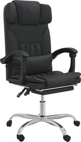 vidaXL Fotoliu de birou rabatabil cu masaj, negru, piele ecologică