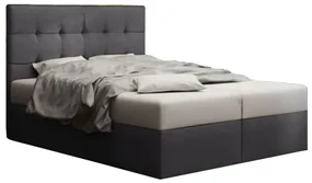 Pat matrimonial Boxspring 140 cm Duel 2 (gri deschis) ( cu saltea și sp. depozitare). 1046448