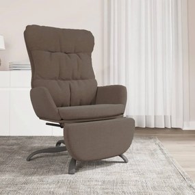 3097603 vidaXL Scaun de relaxare cu taburet, gri taupe, material textil