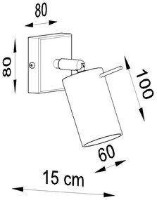 Spot negru 8x10 cm Etna – Sollux