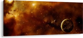 Tablou - Planete cu nebuloasă (120x50 cm)