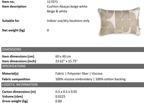 Perna decorativa design LUX Abacas bej, alb