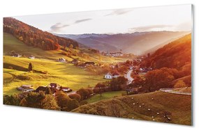 Tablouri acrilice Germania vale clădiri de pădure