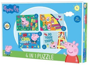 Purcelușa Peppa Puzzle distractiv 4 în 1