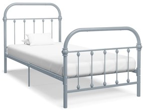 vidaXL Cadru de pat, gri, 90 x 200 cm, metal