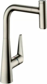Baterie bucatarie cu dus extractibil crom periat Hansgrohe Talis M51 300 cu 1 jet