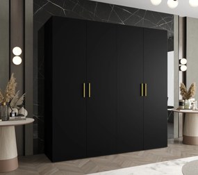 Dulap de haine 200 cm Borry 1 (Negru + Auriu). 1125774