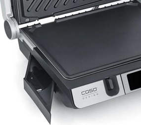 Gratar electric 3 în 1 Caso Germany SteakMaster Pro, 2000 W, 34 x 24 cm, 80-240°C, Acoperire ceramica, Timer, Comanda tactila, Inox/Negru