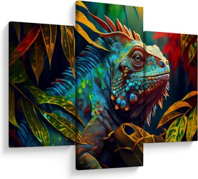 Tablou - Iguana colorată (90x60 cm)