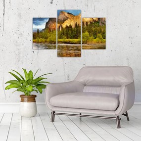 Tablou - Stânci lăngă lac (90x60 cm)