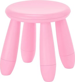 Taburet din plastic, rotund, diametru 30 cm, roz, MC38