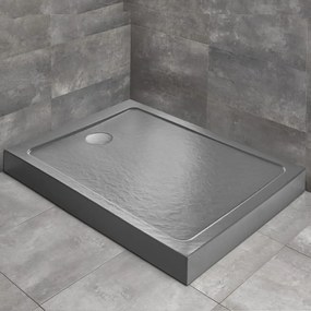 Cadita dus dreptunghiulara Radaway Doros F Compact Stone 160x80 cm acril antracit