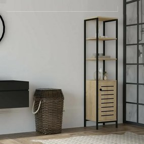 Dulap baie Gala,culoare nuc si negru,162 cm