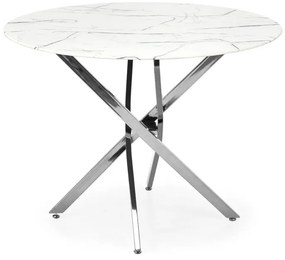 Masa rotunda Raymond 3 marmura alba/argintiu ø100/h73 cm