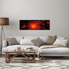 Tablou cu abstacție sclipire (cu ceas) (90x30 cm)
