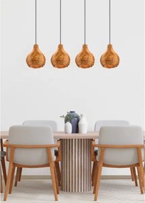 Reality SPROUT - Lustru suspendat pe cablu, 3x E14/40W/230V, maro/ratan