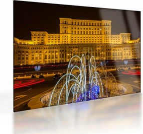 Tablou pe sticlă - Palatul Parlamentului, București, România (70x50 cm)