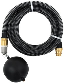 vidaXL Furtun de aspirație cu racorduri din alamă, negru 1,1" 7 m, PVC