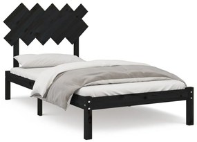 3104862 vidaXL Cadru de pat, negru, 100x200 cm, lemn masiv