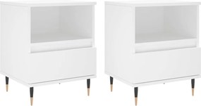 vidaXL Noptiere, 2 buc., alb, 40x35x50 cm, lemn compozit