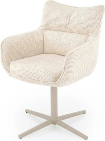 Scaun rotativ K614, bej/casmir, stofa/metal, 60x63x87 cm