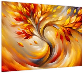 Tablou pe sticlă - Copac de toamnă (70x50 cm)