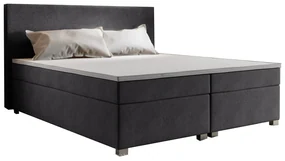 Pat matrimonial Boxspring 140 cm Simon (gri deschis) (cu saltea, fără sp. depozitare). 1047327