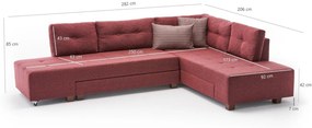 Coltar Extensibil Petra Dreapta, 282 x 85 x 206 cm