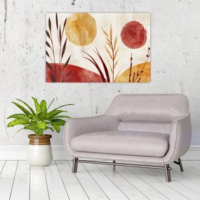 Tablou - Plante și cercuri (90x60 cm)