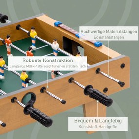 HOMCOM Masă de fotbal pentru copii de peste 6 ani 2 mingi 18 jucători 69 x 37 x 24 cm | Aosom Romania