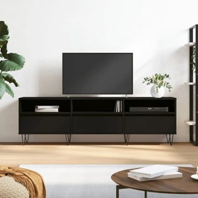 831277 vidaXL Comodă TV, negru, 150x30x44,5 cm, lemn prelucrat
