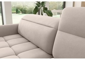 Colțar maro deschis extensibil/cu spațiu de depozitare cu tapițerie din catifea (cu colț pe partea dreaptă/în formă de ”L”) Barea – ELTAP