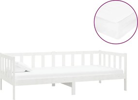 vidaXL Pat de zi cu saltea, 90x200 cm, lemn masiv de pin