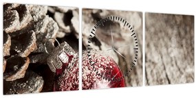 Tablou - Decorațiuni de Crăciun (cu ceas) (90x30 cm)