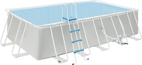 Outsunny Piscină Supraterană cu Cadru de Oțel, Pompă de Filtru, Cartuș Filtrant, Rezistentă la Rugină, 580x310x122 cm, Gri deschis | Aosom Romania