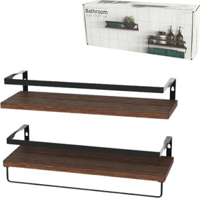 Etajere de perete VIREON maro, set 2 bucati