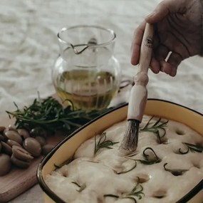 Pensulă de patiserie din lemn de fag certificat FSC și peri naturali de porc, natur, 18,5 cm, „Bread Brush Round"