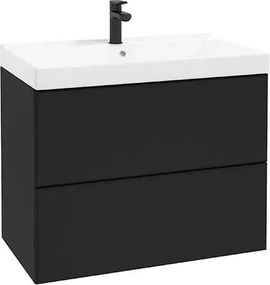 Dulap suspendat pentru lavoar negru mat Defra MO-RE 80 cm