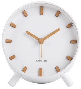 Ceas cu alarmă Karlsson 5943WH de design 11 cm ,alb