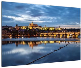 Tablou cu palatul din Praga și podul lui Carol (90x60 cm)