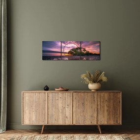 Tablou copacului pe plajă (cu ceas) (90x30 cm)