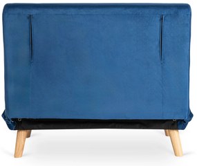JAKS Fotoliu extensibil Marry 2 velur albastru închis