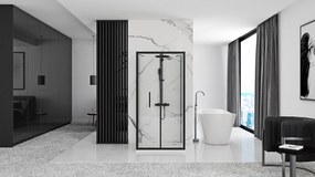 Cabina de dus de perete Rapid Fold Negru 90x100cm, Rea
