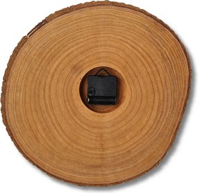 SENTOP | Ceas de perete din lemn cu cifre romane – aspect de lemn natural | KORRO