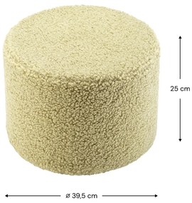 Puf de copii verde cu tapițerie din țesătură bouclé – Wigiwama